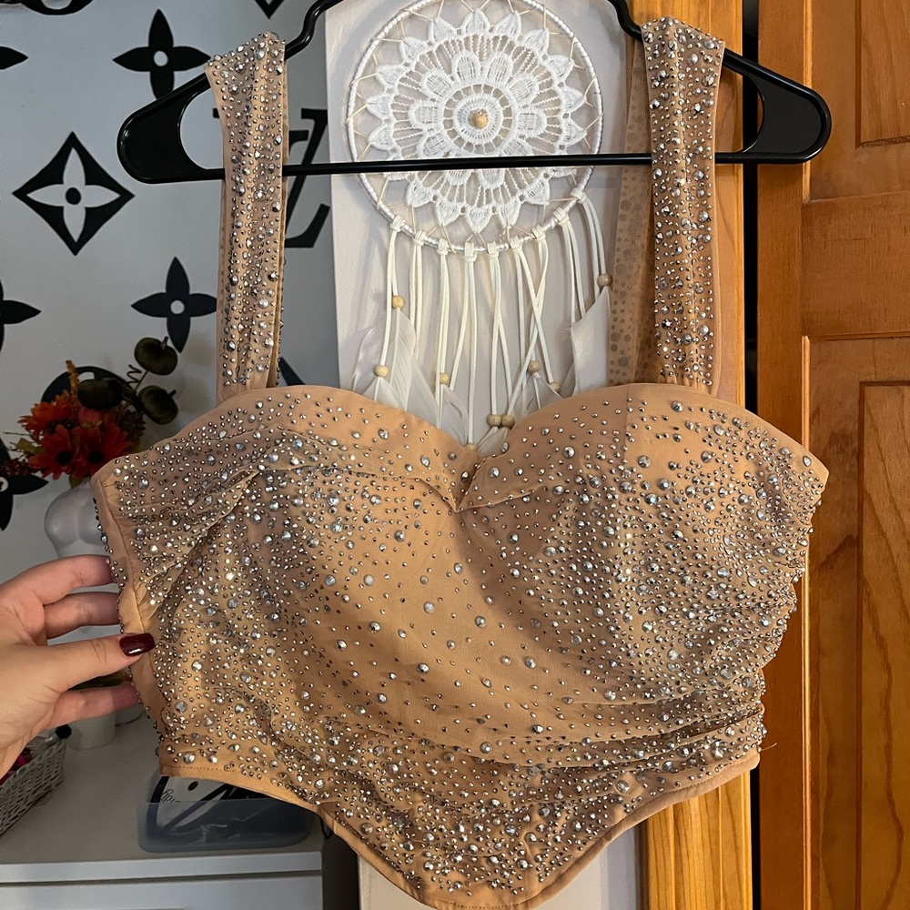 Rhinestone Corset Top